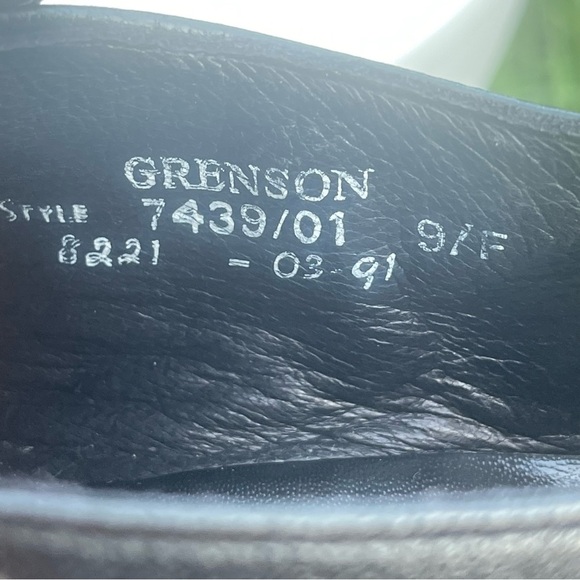 Grenson Footmaster Shoes Mens Size 9 Black Leather Slip-On England Style 7439/01 main image 5